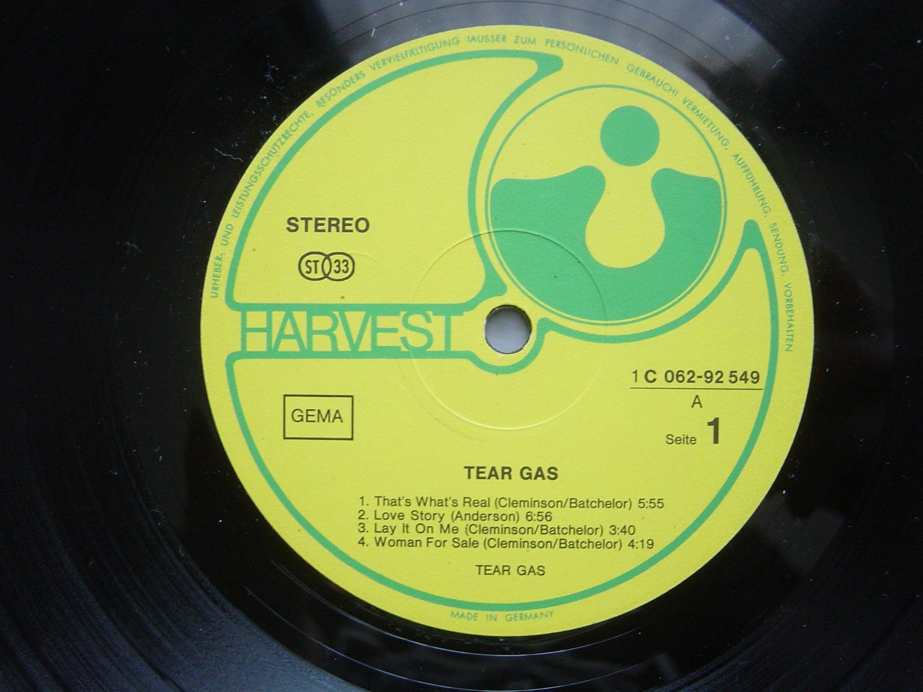 Dischi in vinile: Tear Gas Same – Usato da Wängi venduto da Emeraldgreen69 2