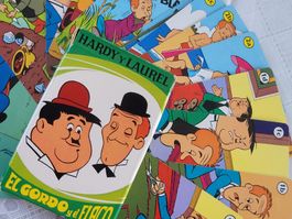 Von 1974 NEUWERTIG Dick und Doof Quartett Laurel und Hardy