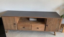 TV-Möbel aus Mangoholz mit Stauraum - Vintage Look