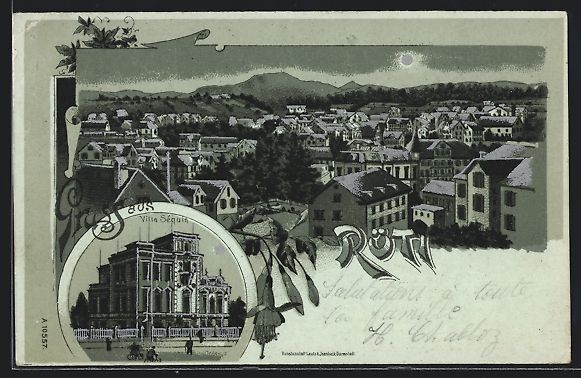 Cartoline postali: Mondschein-Lithographie Rüti, Ansicht d – Usato da Berlin venduto da bartko-reher
