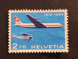 Timbre CH 1969 (13. II.) N° 465 - 50 ans trafic postal aérie