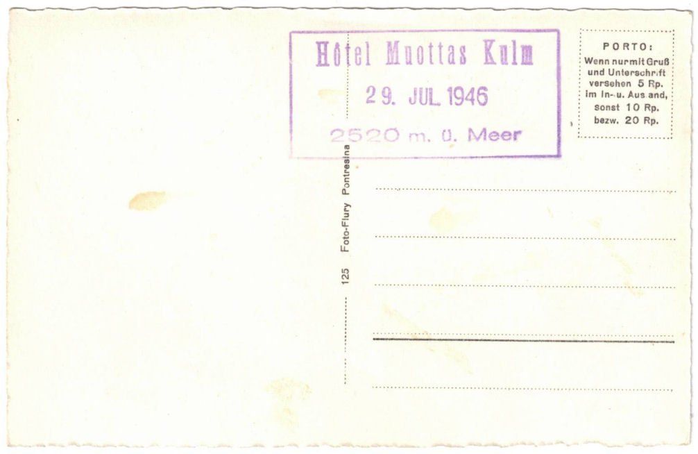 Cartoline postali: St. Moritz - Standseilbahn Muottas Muragl Bergstation – Usato da Binningen venduto da Mountainrider 1