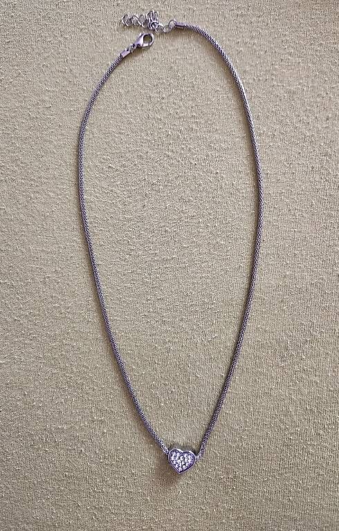 Catenine: Schöne Herzkette mit Strass – Usato da Rickenbach b. Wil venduto da cornetta 1