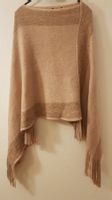 Poncho rosa Strickpullover Strickjacke onesize Damen Fransen