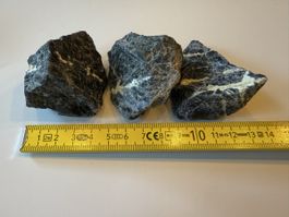 3 schöne blaue Rohsteine / Mineralien Set – Natursteine Samm