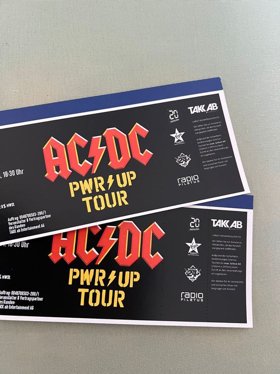2 Billets Concert AC/DC Zurich stehplatz /debout, eingang B (Neu ...