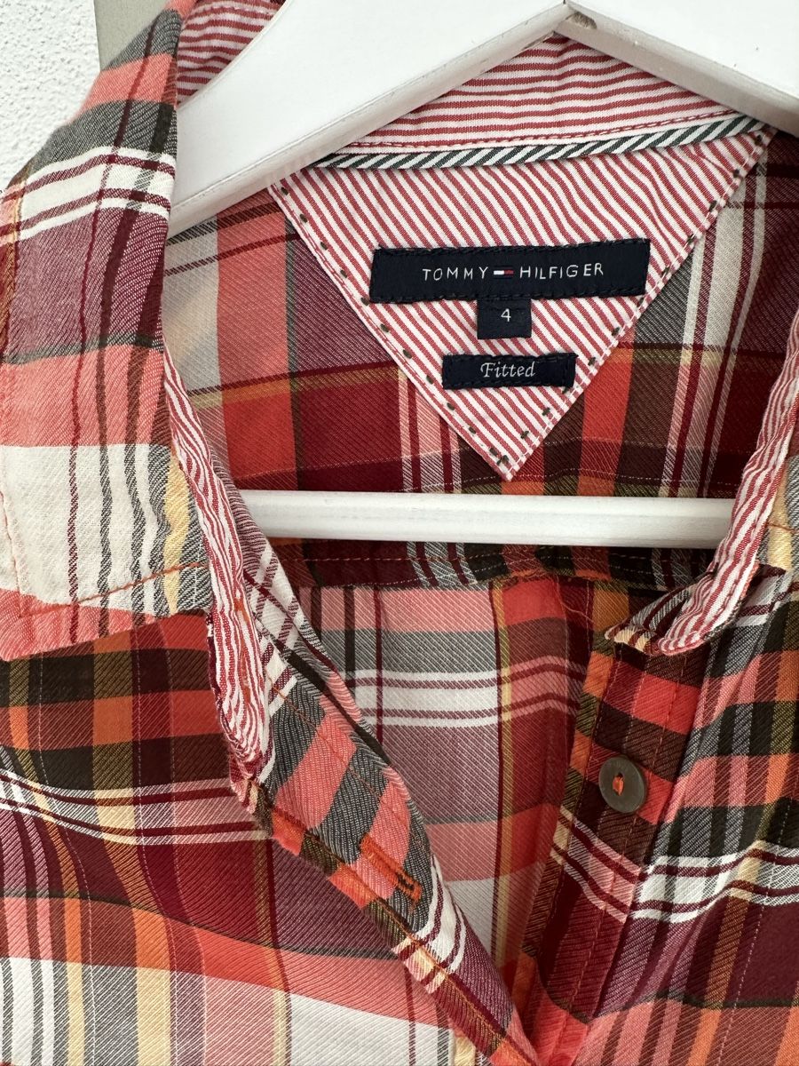 Tommy Hilfiger Camicette: Tommy Hilfiger Bluse rot-weiss kariert – Usato da Honau venduto da salverella 1