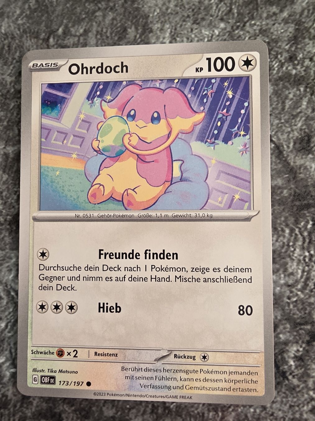 Pokémon Sammelbilder & Trading cards: Pokemon Ohrdoch Basis 173/197  – Gebraucht aus Alberswil von mario889