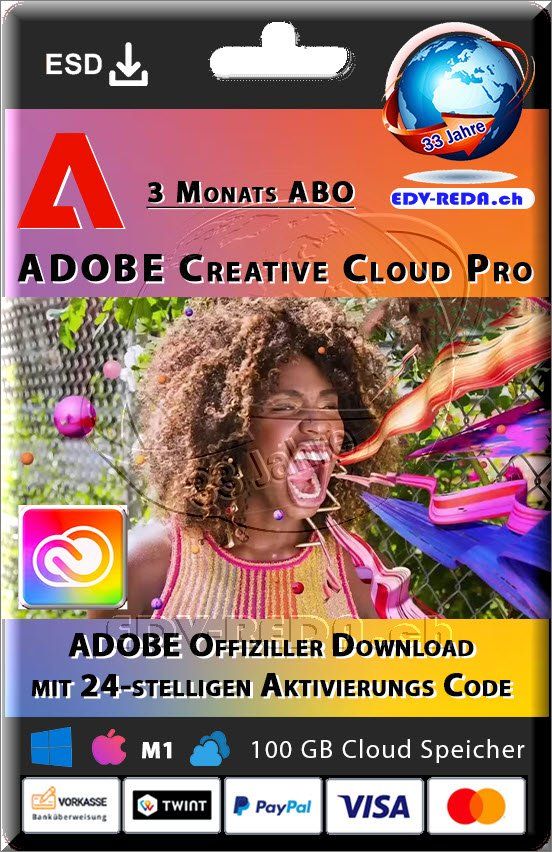 Adobe Software: Adobe Creative Cloud Pro 3 Monats ABO Original Key – Nuovo (secondo la descrizione) da Langenthal venduto da Reda