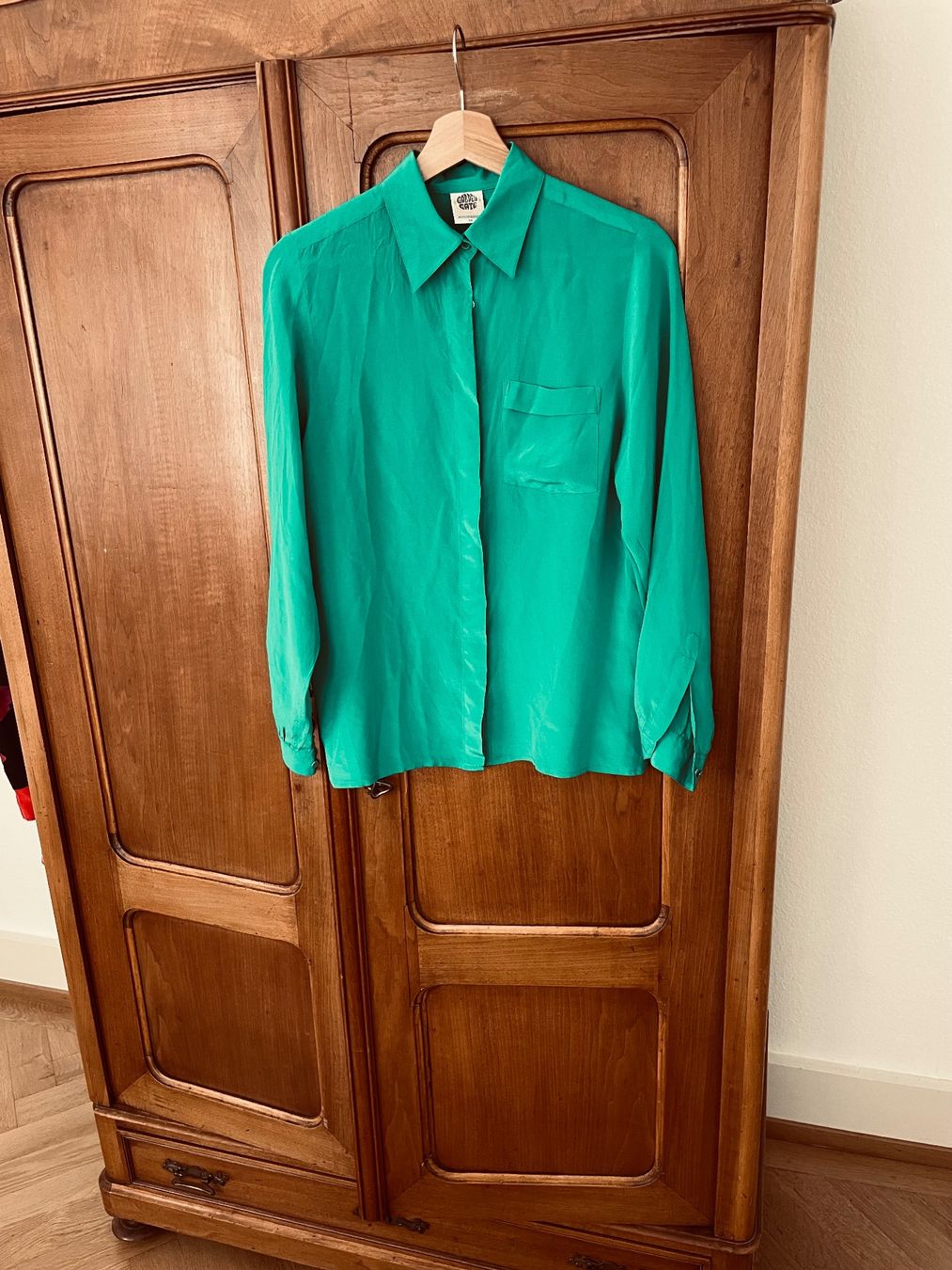 Blusen: Golden Gate Seidenbluse, Gr. 36, smaragdgrün – Neu (gemäss Beschreibung) aus Zürich von ElaLeonEla 4