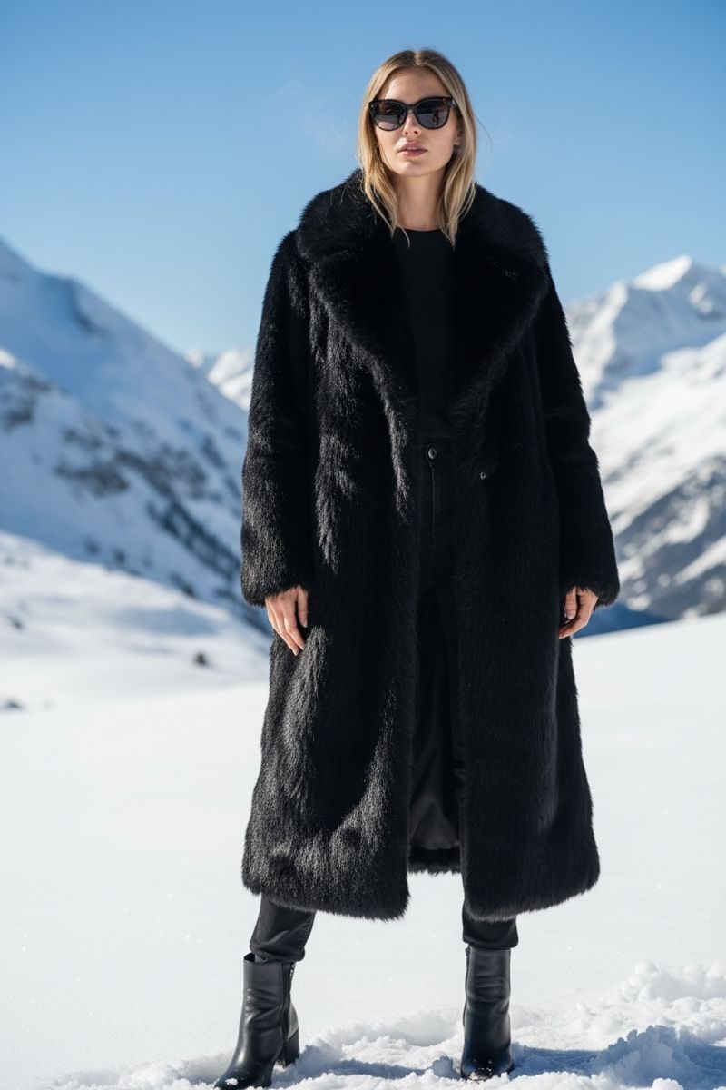 H&M Cappotti: H&M Kunstfell Mantel Schwarz, Lang, Gr. S – Nuovo (secondo la descrizione) da Zürich venduto da ElissZurich 1