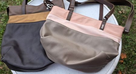 Handtasche Zwei Kunstleder braun rosa guter Zustand
