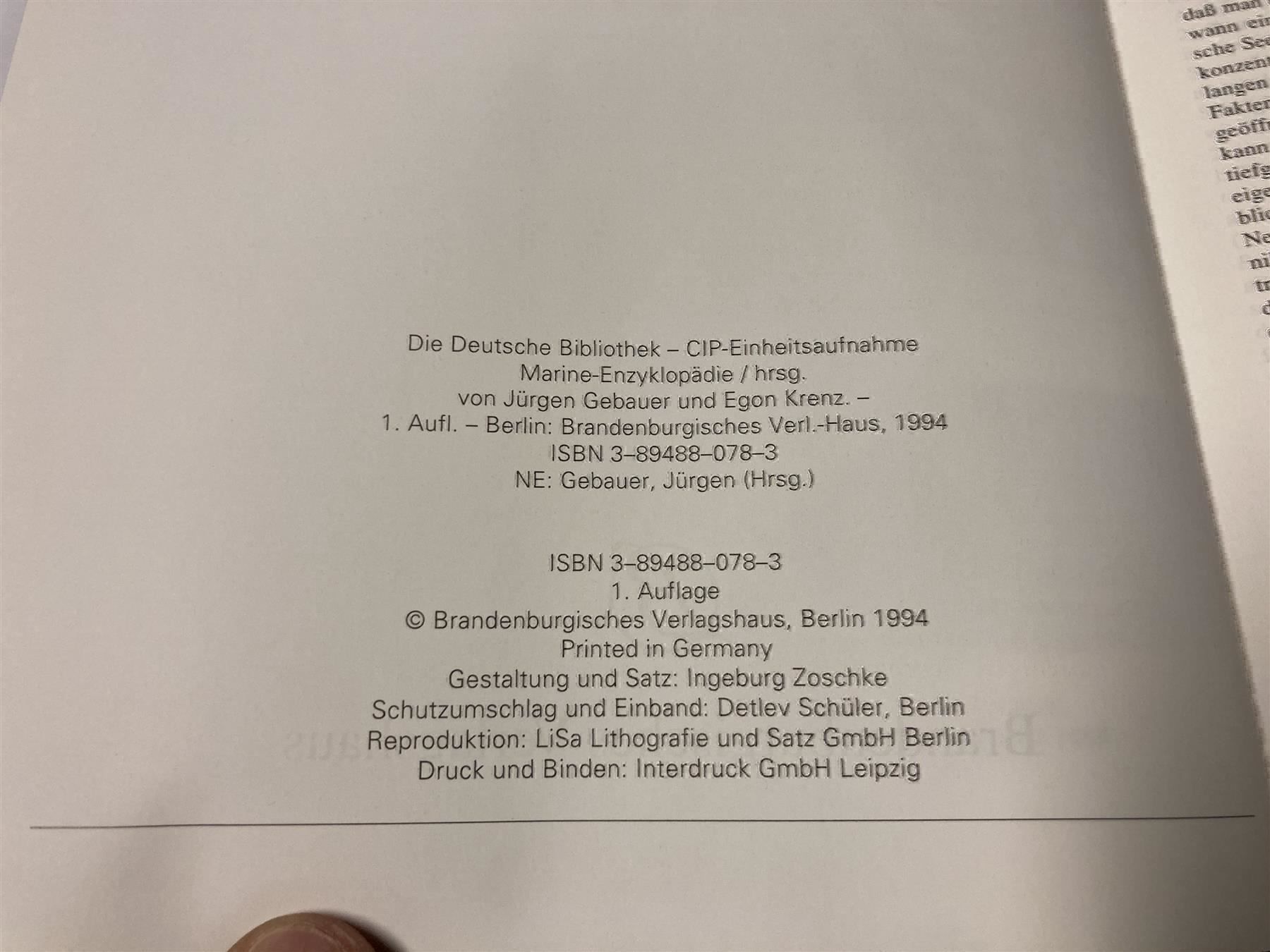Libri: Marine Enzyklopädie Schiffe Boote – Usato da Bern venduto da Jwpm66 1