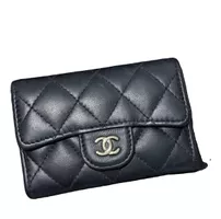 Chanel Wallet/Portemonnaie schwarz gesteppt mit Originalbox