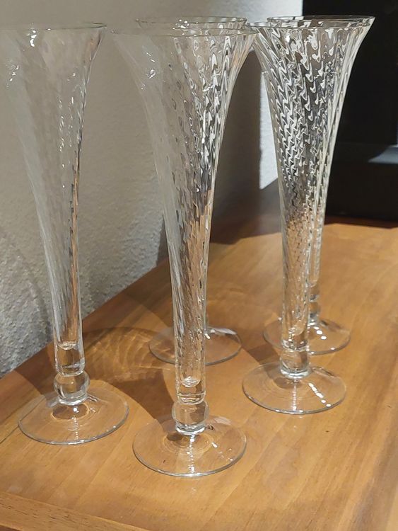 Set 4 Champagner Flu00f6ten Glu00e4ser Sekt Prosecco Glas Bubbles Glu00e4ser Wein