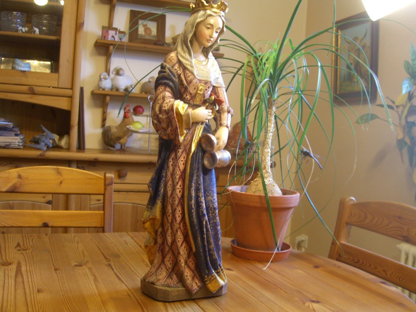Sculture & Statue: Statue d.Heiligen Elisabeth, geschnitzte Echtholz Figur,57cm – Usato da Winterthur venduto da Gaia 7