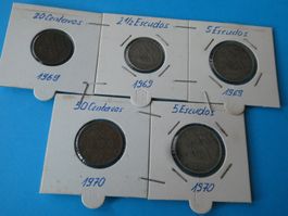 Portugal, Konvolut alte Münzen 1969/70