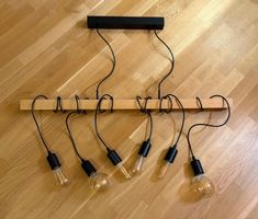 Pendellampe Londi, Holz/Stahl, Braun/Schwarz, 100cm