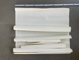 Buchbinderleinen/-gewebe Reste Konvolut weiss + grün