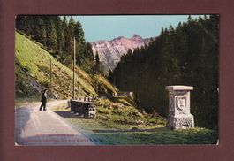 KLAUSENSTRASSE - Grenzstein zwischen Uri und Glarus - 1913