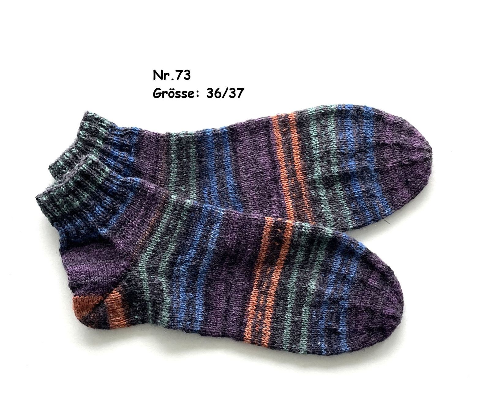Socken: Sneaker - Socken handgestrickt  Gr.36/37  Nr.73 – Neu und originalverpackt aus  von