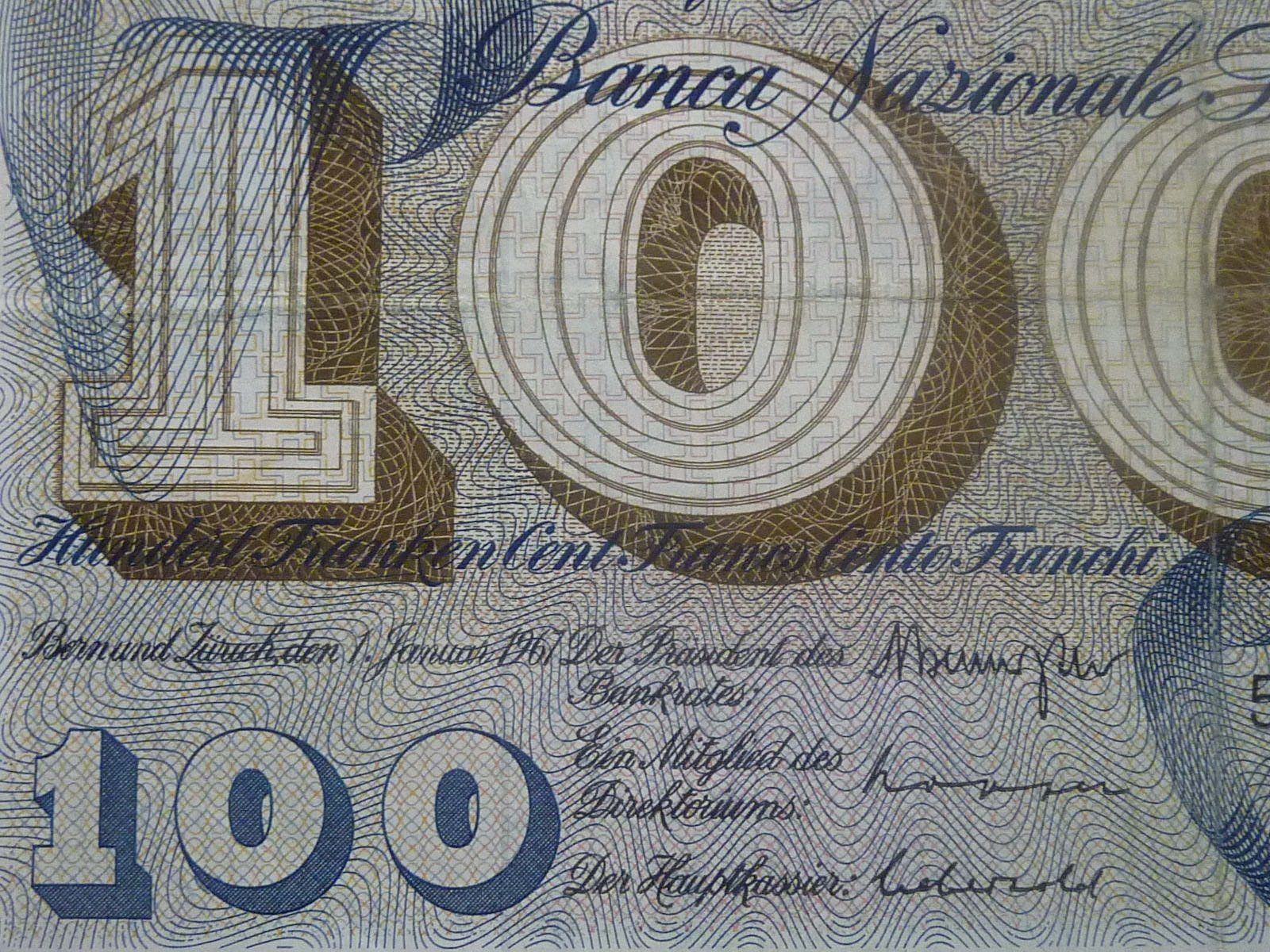 Banconote: 100 Fr.  Note  1. Januar 1967 – Usato da Seon venduto da aee_7gpz 1