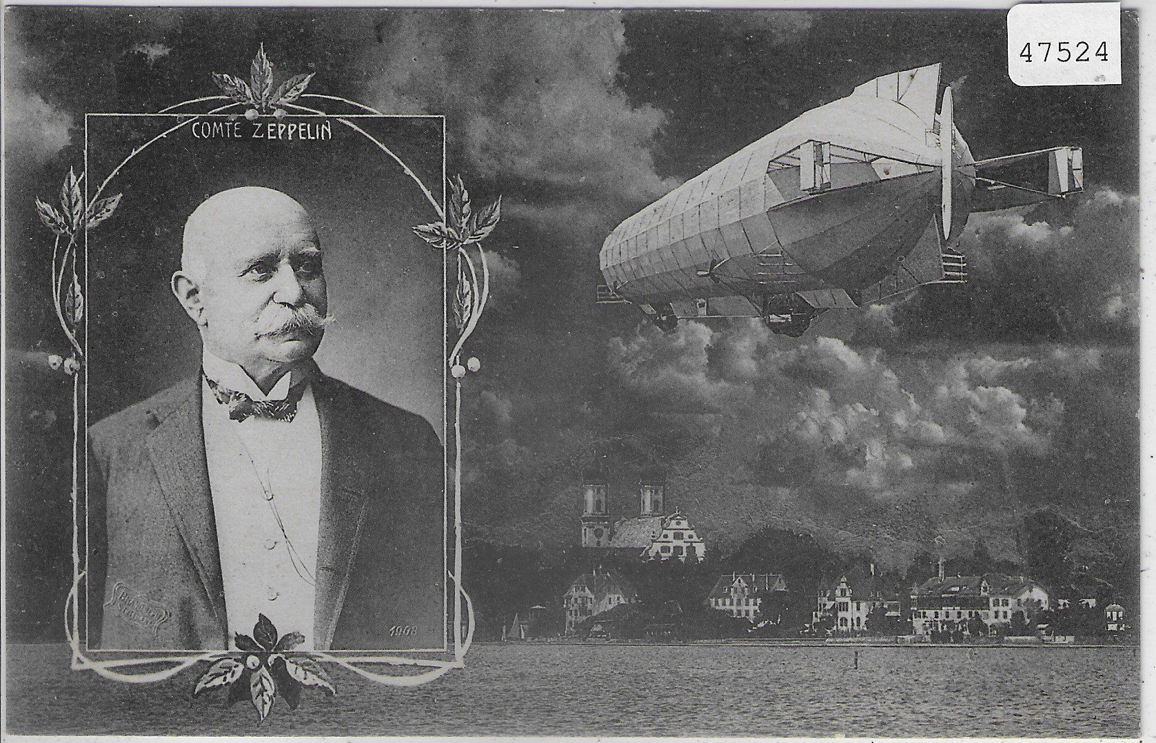 Cartoline postali: Graf Zeppelin - Luftschiff über dem Bodensee – Usato da Ettingen venduto da Kartenplanet