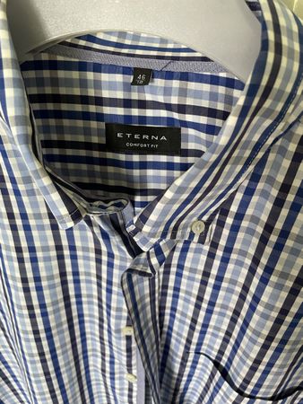 Herren Hemd blau karriert Gr 46