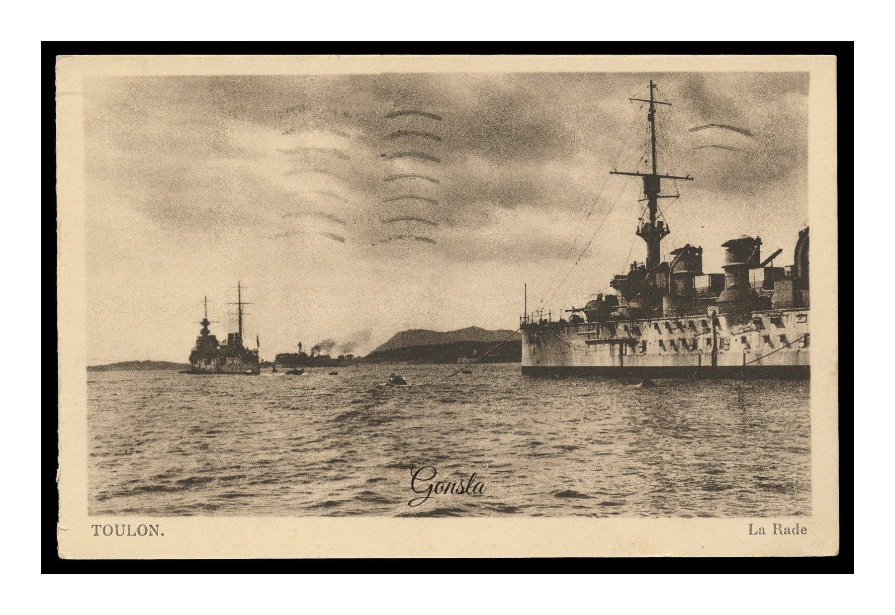 Ansichtskarten: TOULON - 1940 "La Rade" Navires militaires – Gebraucht aus Onex von gonsla01