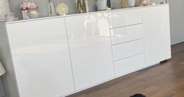 Pfister Janina Set (Kommode & TV-Lowboard) – Weiss Hochglanz