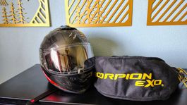 Casque moto Scorpion carbone rouge noir taille S comme neuf