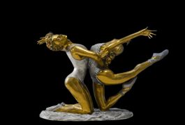 Ballett Paar Bronze Eßtisch Skulptur Figur Künstler Kreation