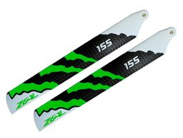 2x Zeal 155mm Carbon Hauptrotorblätter für Blade 180 CFX