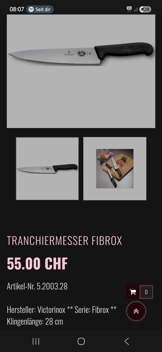 Victorinox Coltelli da cucina: Victorinox Kochmesser neuwertig – Nuovo (secondo la descrizione) da Neuhausen am Rheinfall venduto da Shine7878 3