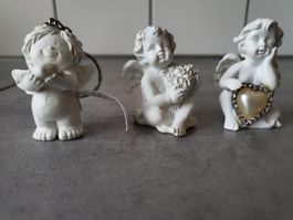 3 Engel Dekofiguren Weiss neuwertig. Polyresin