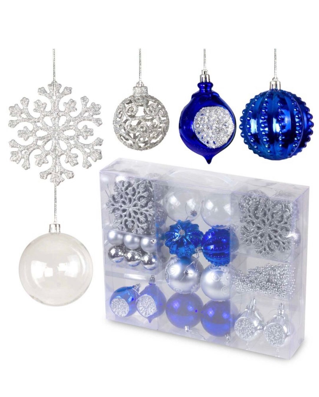 Tutte le decorazioni: AKTION Weihnachtskugeln 39-teiliges Set Blau/Silber – Nuovo e nell'imballaggio originale da Basel venduto da Seifehuesli 1