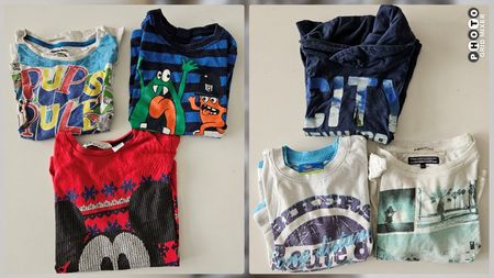 Set Shirts Langarm 6 Stück ca. Gr. 98/104