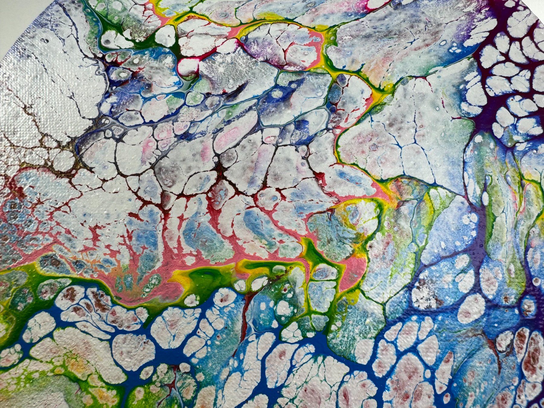 Dipinti: Acryl-Flüssigmalerei, kreisförmig – Usato da Schlieren venduto da MayaSheng1983 1