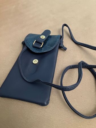 Sehr schöne Handytasche,Lederimitation,marineblau,KrokoOptic