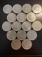 France, Lot 16 X 1 FF 1960-1991 Nickel 