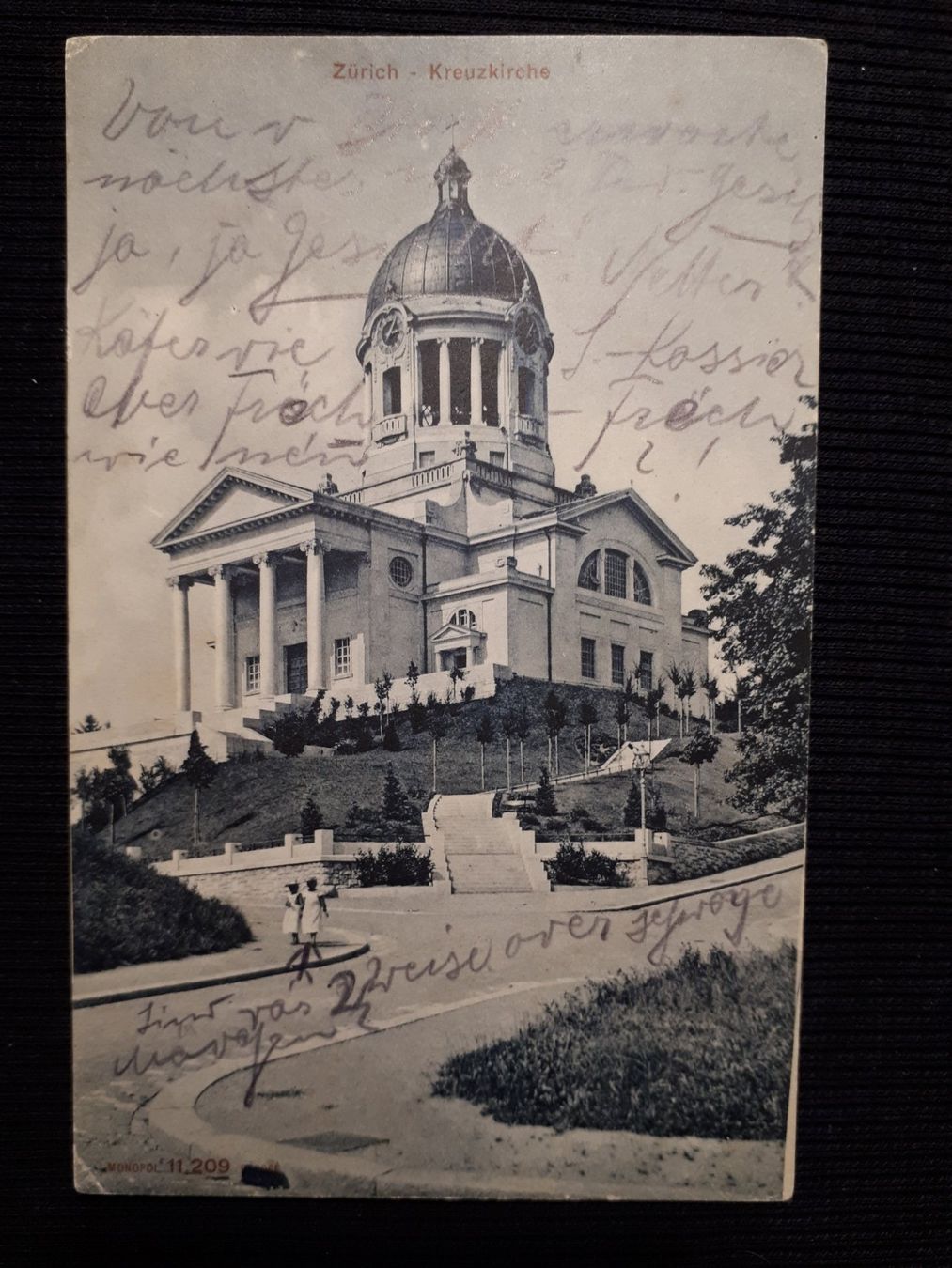 Cartoline postali: ZURICH 1905 - KREUZKIRCHE - ANIMIERT – Usato da Ponto Valentino venduto da giorgia06