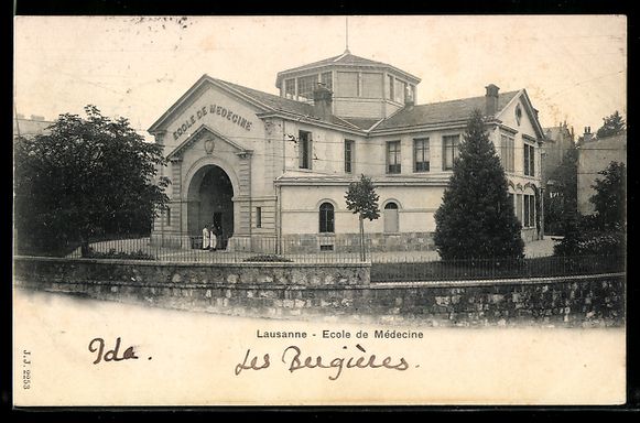 Cartoline postali: AK Lausanne, Ecole de Medecine, 1902 – Usato da Berlin venduto da bartko-reher
