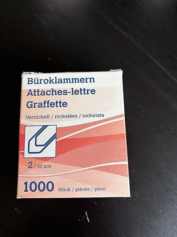 Supporti a parete: Büroklammern vernickelt 22 mm – Usato da Brugg AG venduto da Knup0