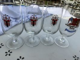 4x Müllerbräu Baden Eulenflügel Krug Gläser gebraucht