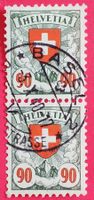 3283A) 163y, Wappenmuster Kreidenpapier im paar Vollstempel