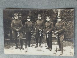 Echt Photo Karte / Grenzbesetzung 1914 Offiziere mit Säbel 