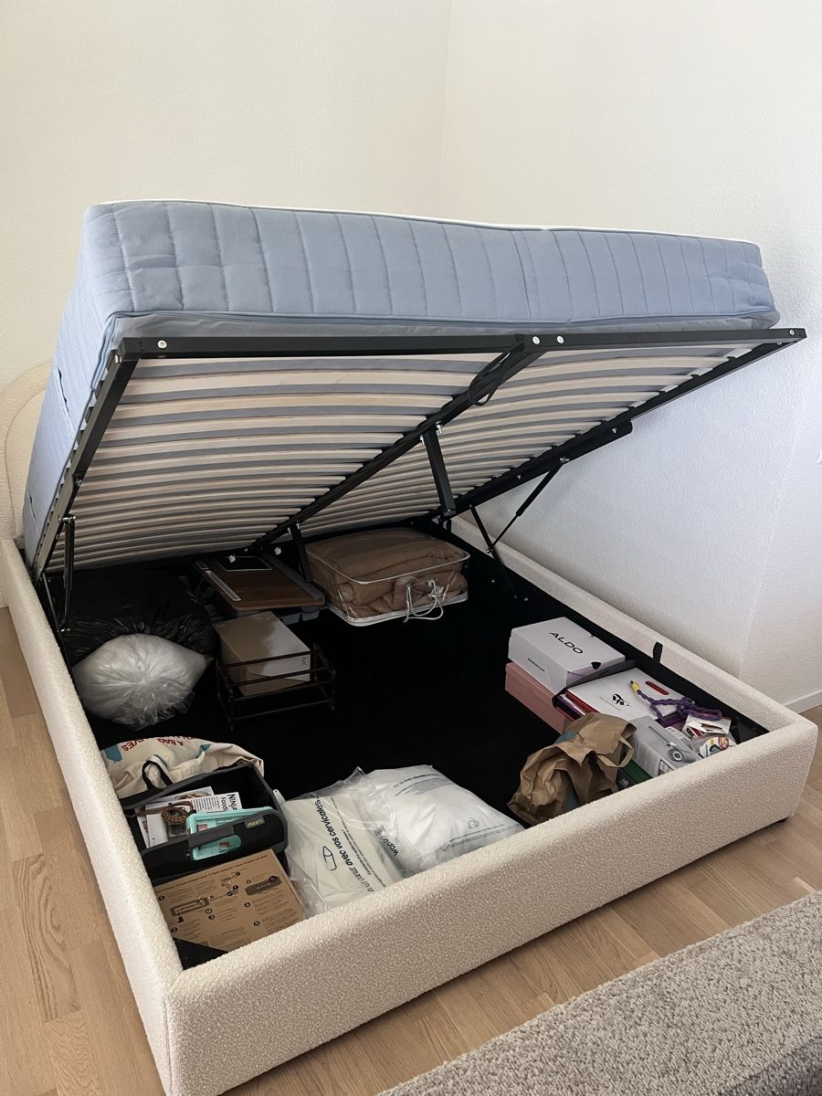 Beliani Betten: Bed with Storage, Beige, 160 x 200cm, Good Condition – Neu (gemäss Beschreibung) aus Châtelaine von jul_7j98 2