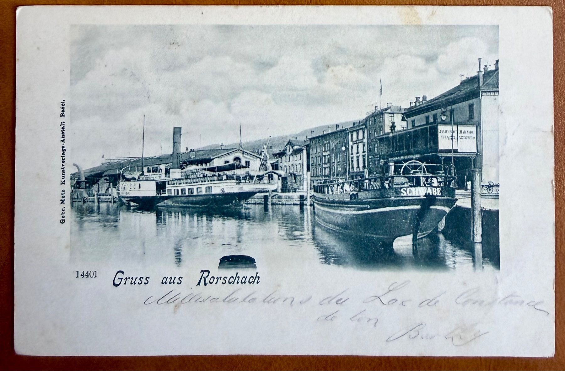 Cartes postales: Gruss aus Rorschach - Dampfschiff "Schwabe" 1900 – D'occasion à Lutry par Ediego