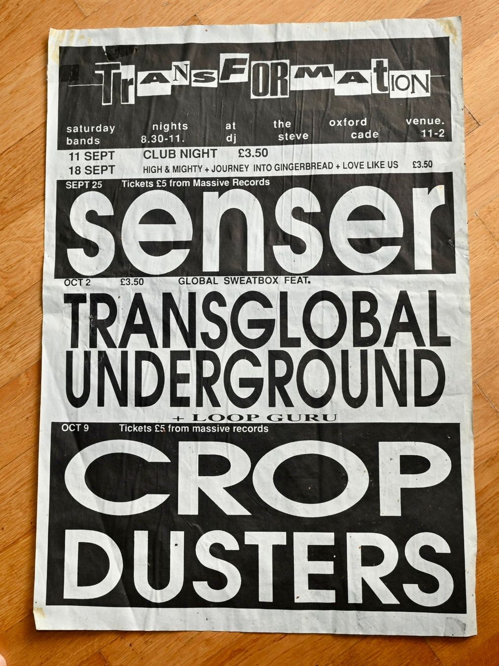 Dischi in vinile: Original 90er K-Plakat SENSER Transglobal Underground TRANSF – Usato da Pfaffhausen venduto da mono_rec