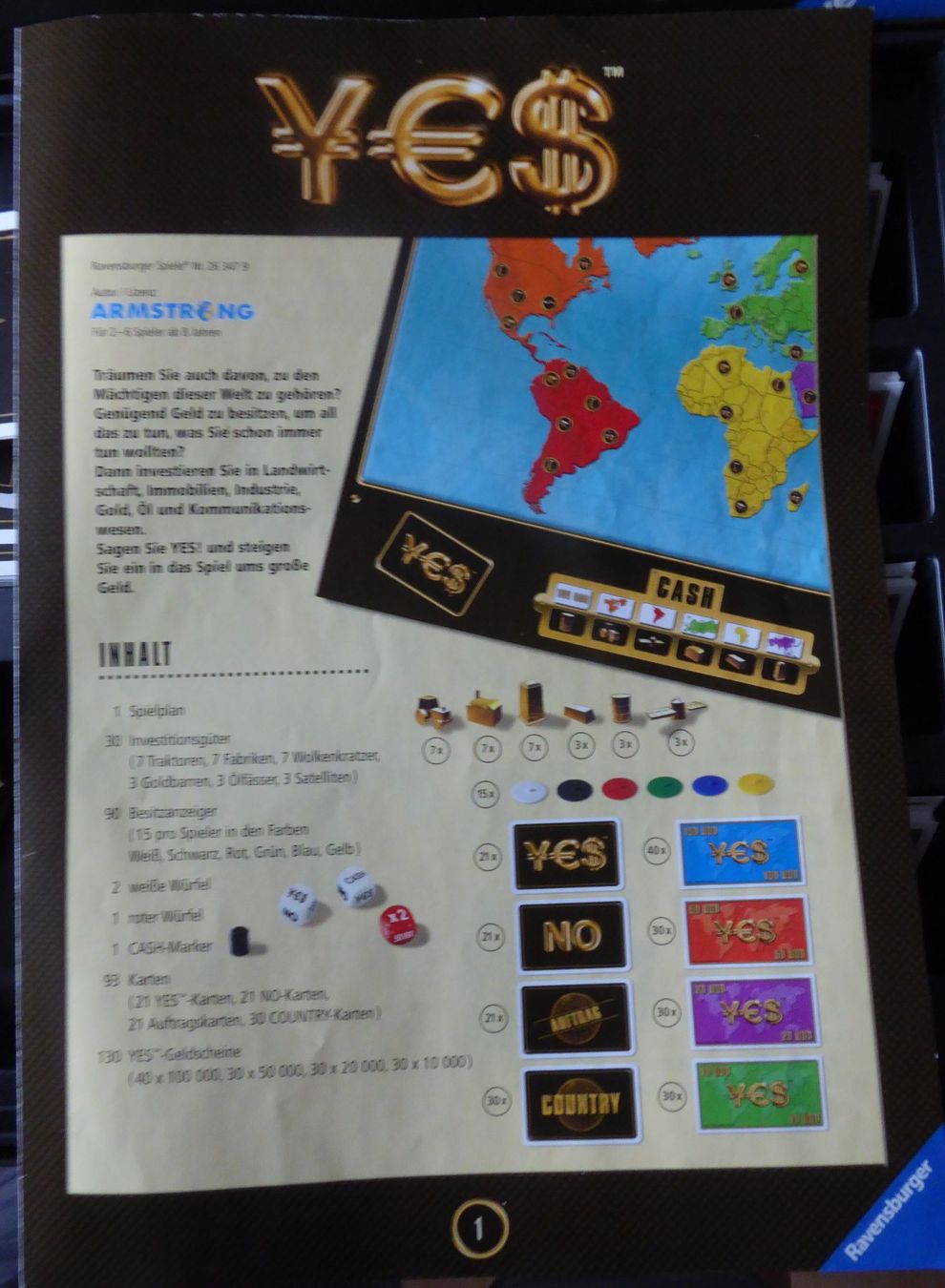 Ravensburger Giochi: Brettspiel YES von Ravensburger – Usato da Gossau SG venduto da tenerife11 7